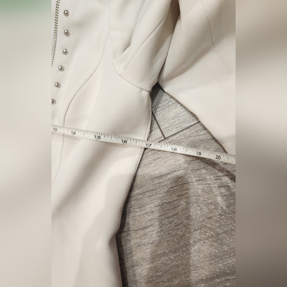 Cache White Studded Moto Jacket - image 8